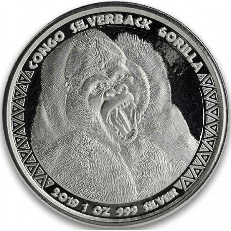 Congo - Gorilla 2019 - 1oz (Silver)