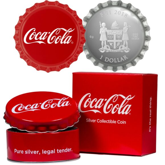 Fiji - $1 Coca Cola Bottle Cap Silver Coin 2018