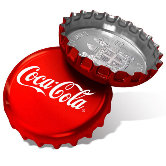 Fiji - $1 Coca Cola Bottle Cap Silver Coin 2018 - Afbeelding 2