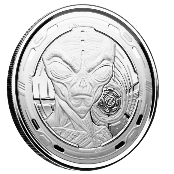 Ghana - 5 Cedis 2022 - Alien (1oz Silver) - Afbeelding 3