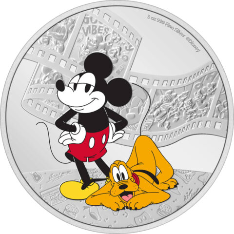 Niue – $10 – Disney: Pluto & Mickey – 3oz Zilver