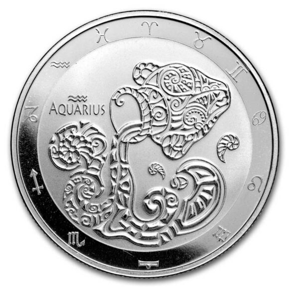 Tokelau - $5 Zodiac Series: Aquarius - 1oz Argent