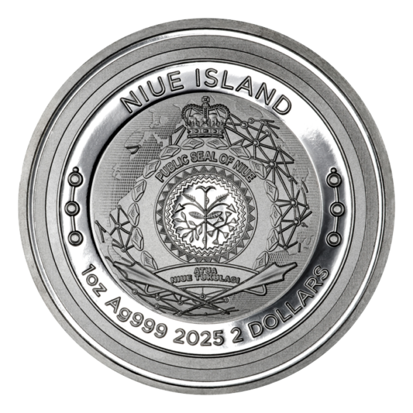 Niue - $2 - Bitcoin 2025 - 1oz Zilver - Afbeelding 2