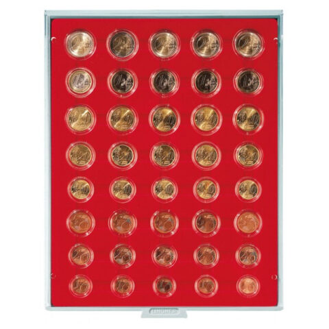 Lindner Muntenbox Euromunten in capsule