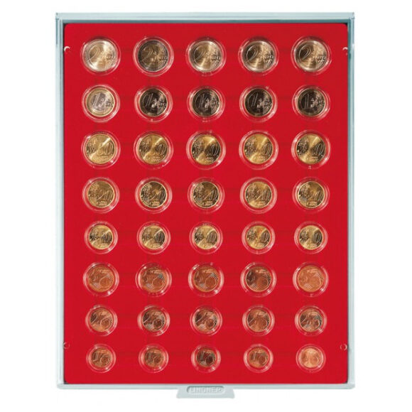 Lindner Muntenbox Euromunten in capsule