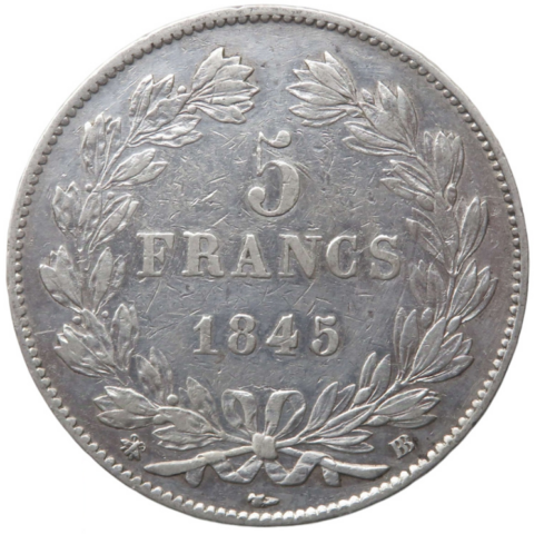 5 Francs - 1845 BB - Louis Philippe I  - IIIe type Domard