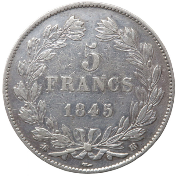 5 Francs - 1845 BB - Louis Philippe I  - IIIe type Domard