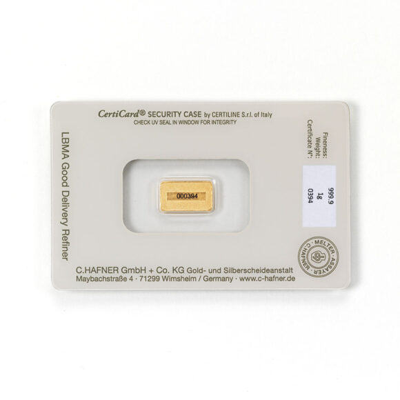 C.Hafner - Fine Gold Bar - 1 gr - Afbeelding 2