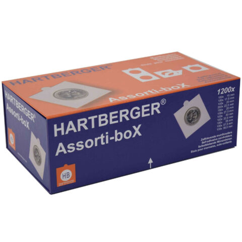 Munthouders: Assorti-box met 1200x zelfklevende munthouders