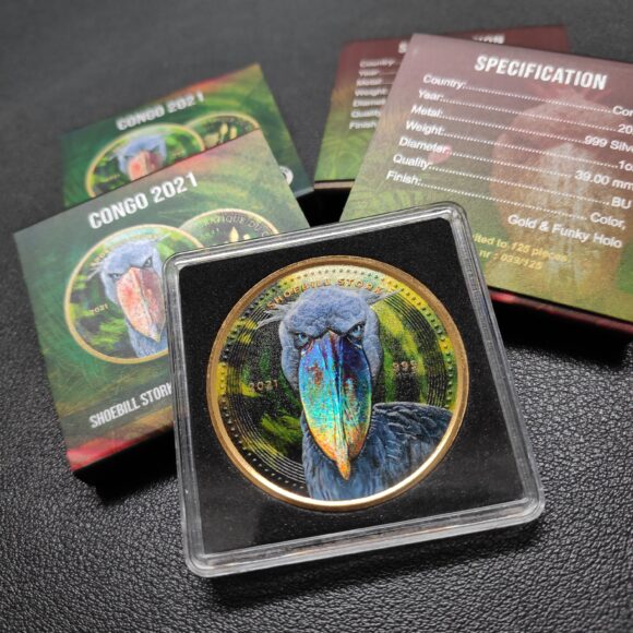 Congo - Shoebill Stork 2021 - 1oz (Hypnotic Edition) - Afbeelding 6