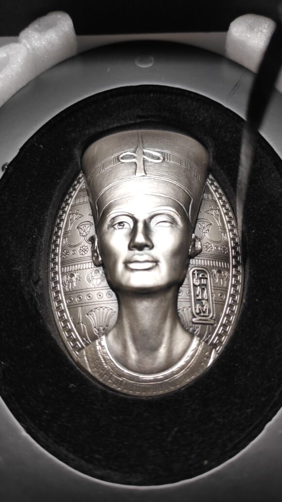 Djibouti - Buste van Nefertiti 2023 - 3oz Silver - Afbeelding 14