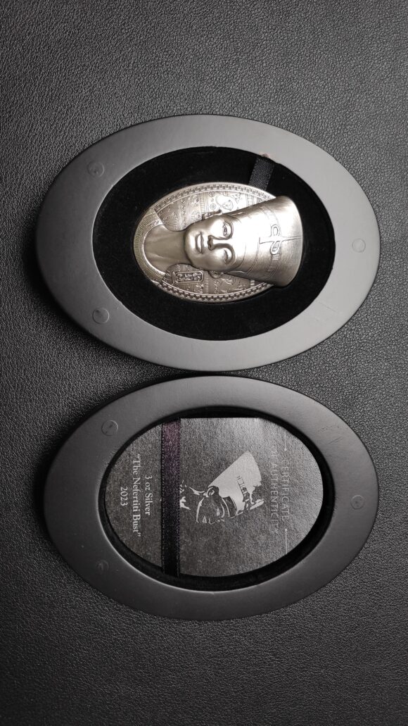 Djibouti - Buste van Nefertiti 2023 - 3oz Silver - Afbeelding 11
