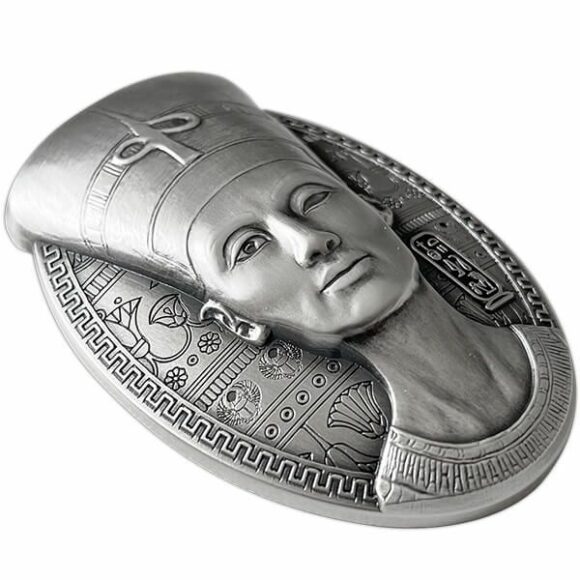 Djibouti - Buste van Nefertiti 2023 - 3oz Silver - Afbeelding 3