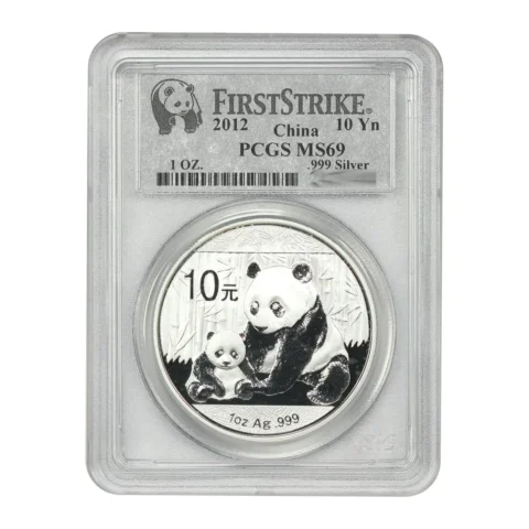 China - Panda 2012 - PCGS MS69 First Strike - 1oz Silver