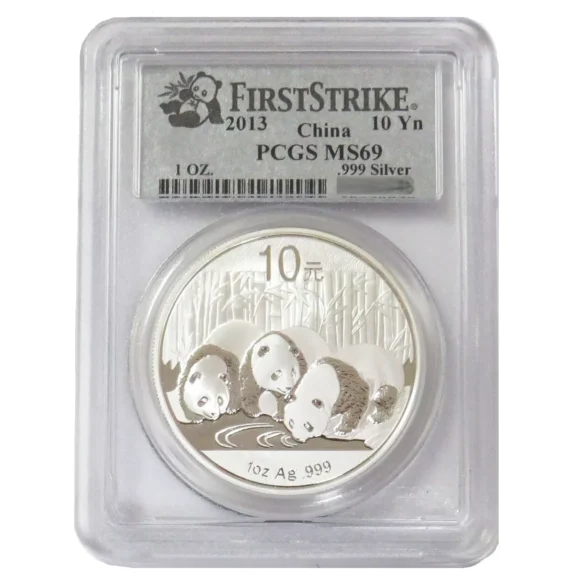 China - Panda 2013 - PCGS MS69 First Strike - 1oz Silver