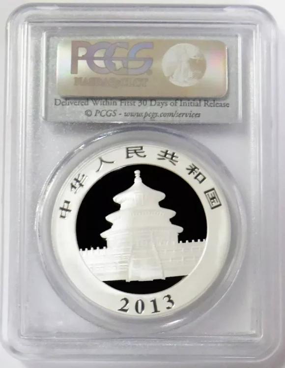China - Panda 2013 - PCGS MS69 First Strike - 1oz Silver - Afbeelding 2