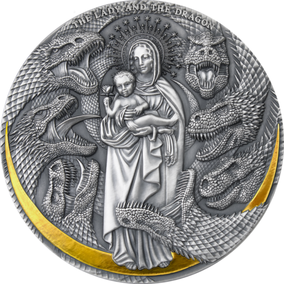 Cameroon - The Lady and the Dragon Apocalypse 3 oz Silver