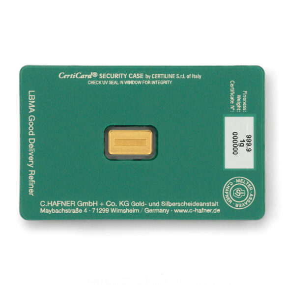 C.Hafner - Fine Gold Bar - 1 gr - Happy Birthday - Afbeelding 2