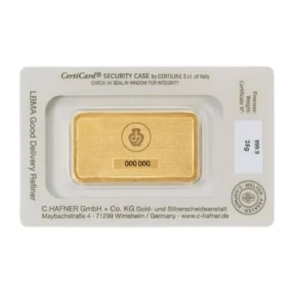 C.Hafner - Fine Gold Bar - 25 gr - Afbeelding 2