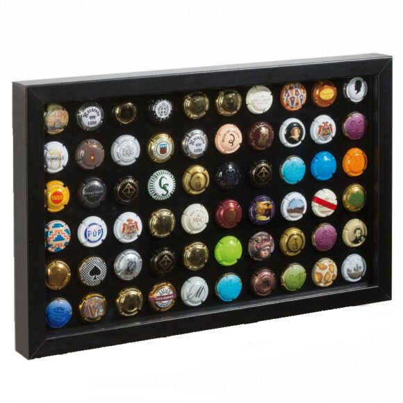 Vitrine Finestra P60 plaques de muselets de champagne