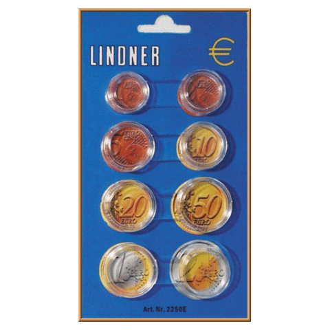 Muntcapsules voor euromunten (In blister) - Lindner 2250E
