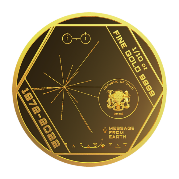 Chad - Pioneer Plaque 2022 Prooflike - 1/10oz Gold - Afbeelding 2