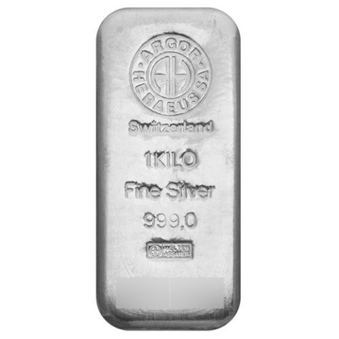 Heraeus 1 Kilo Zilverbaar (999.9 Zilver)